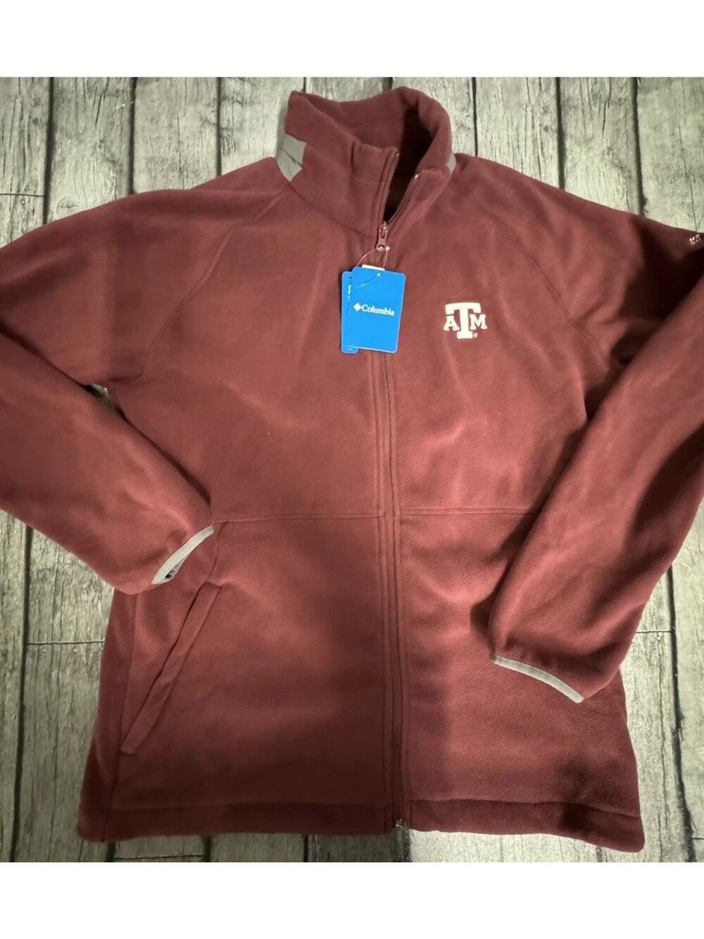 NWT Men’s Columbia Texas A&M Aggies Full Zip Fleece Jacket Large Maroon